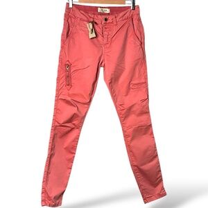 MOS MOSH Cotton Spandex Valerian Skinny Pant in Faded Rose Multi Pocket Sz 27